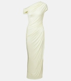 Galvan Draped one-shoulder midi dress