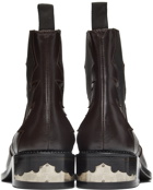 Toga Virilis SSENSE Exclusive Brown Leather Embellished Chelsea Boots