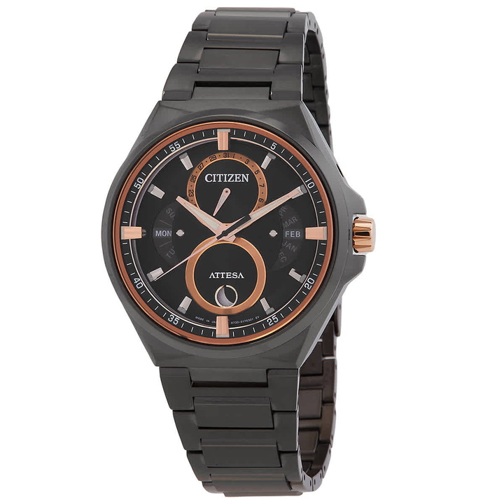 Photo: Citizen Attesa Quartz Moon Phase Black Dial Mens Watch BU0065-64E