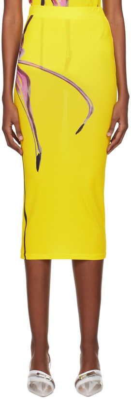 Photo: Louisa Ballou Yellow Graphic Midi Skirt