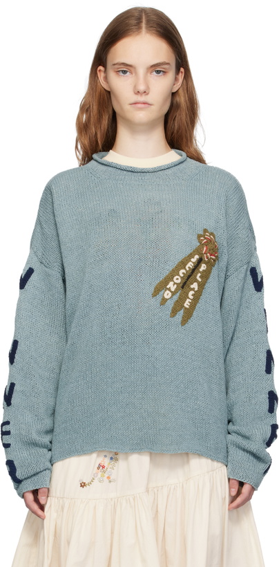 Photo: Story mfg. Blue Twinsun Knit Rollneck Sweater
