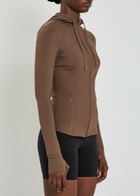 Tala Skinluxe Hooded Stretch-jersey Running Jacket Brown