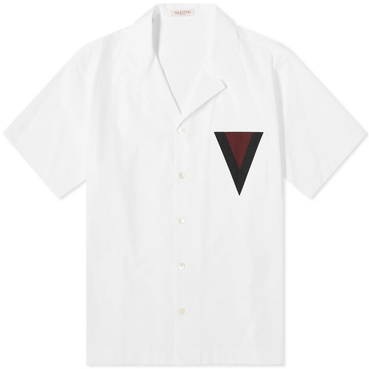 Photo: Valentino Men's V Logo Vacation Shirt in White