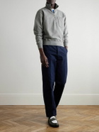 Drake's - Cotton-Jersey Half-Zip Sweatshirt - Gray