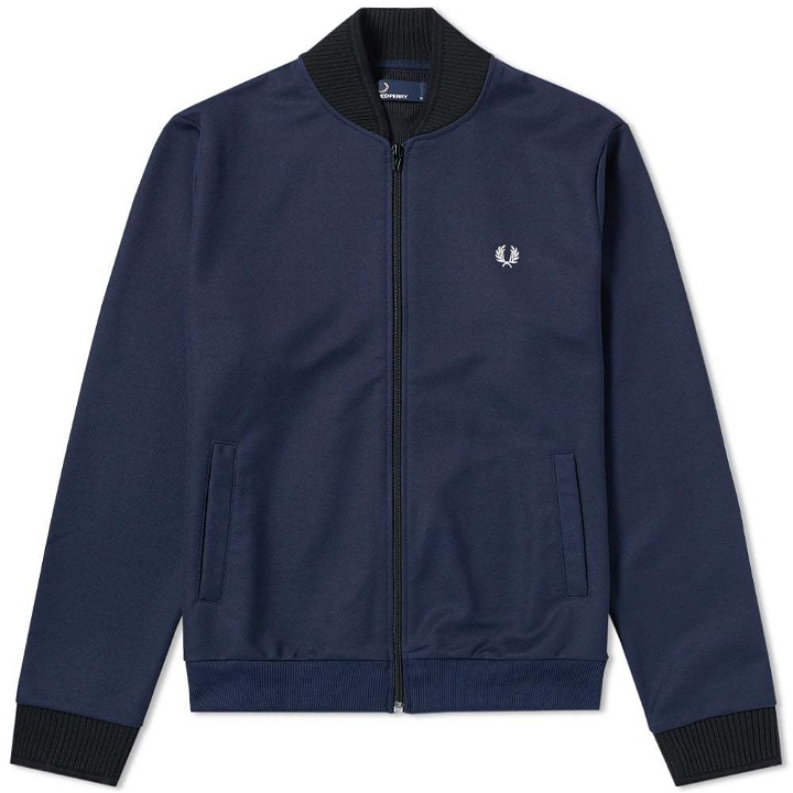 Photo: Fred Perry Tipped Bomber Track Jacket Blue