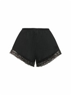 MARINE SERRE - Cotton & Lace Mini Shorts