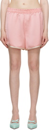 Anna Sui Pink Satin Shorts
