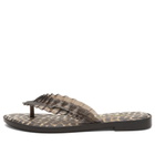 Melissa Women's x Ganni Leopard Flip Flop Slim in Black