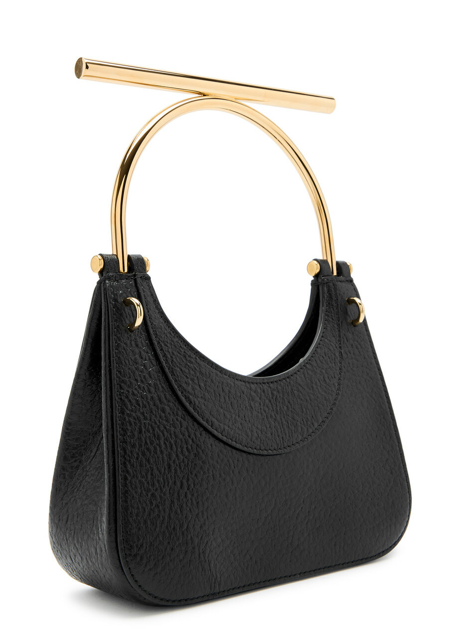 トートバッグ ALEXANDER MCQUEEN Black Leather Mini T-Bar Handbag 27474030_57323869_600.jpg