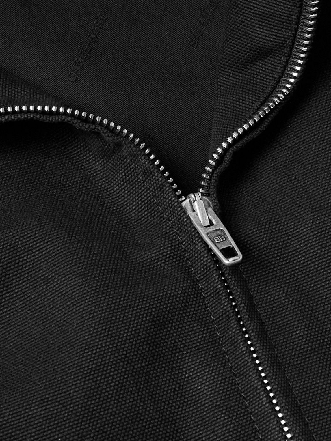 ジャケット Balenciaga Black Cotton Oversize Jacket Balenciaga - Oversized Logo-Embroidered Cotton-Canvas Zip-Up