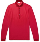 Brioni - Cotton and Silk-Blend Piqué Polo Shirt - Men - Red