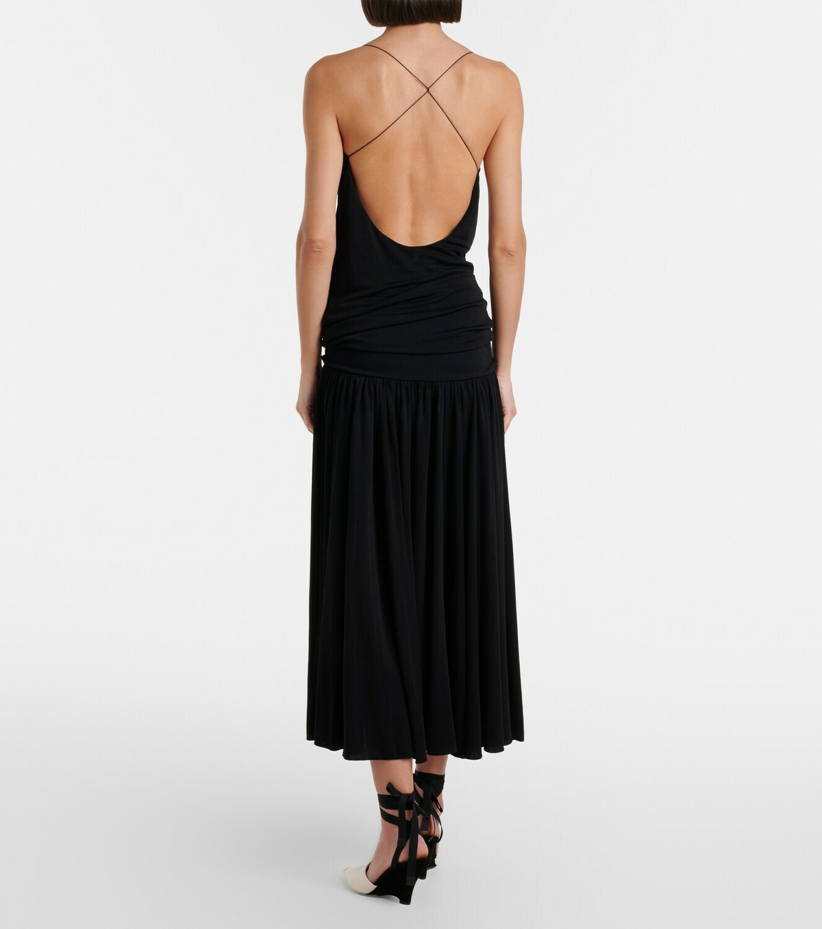 Jacquemus Abiha gathered jersey midi dress