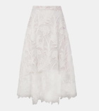 Oscar de la Renta Floral guipure lace midi skirt