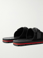 Christian Louboutin - Siwa Buckled Grosgrain-Trimmed Neoprene Slides - Black