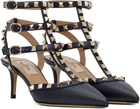 Valentino Garavani Navy Rockstud Caged 65mm Heels