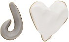 Jacquemus Gray & White 'Le Cœur' Earrings