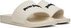 Palm Angels Beige Classic Logo Pool Slides
