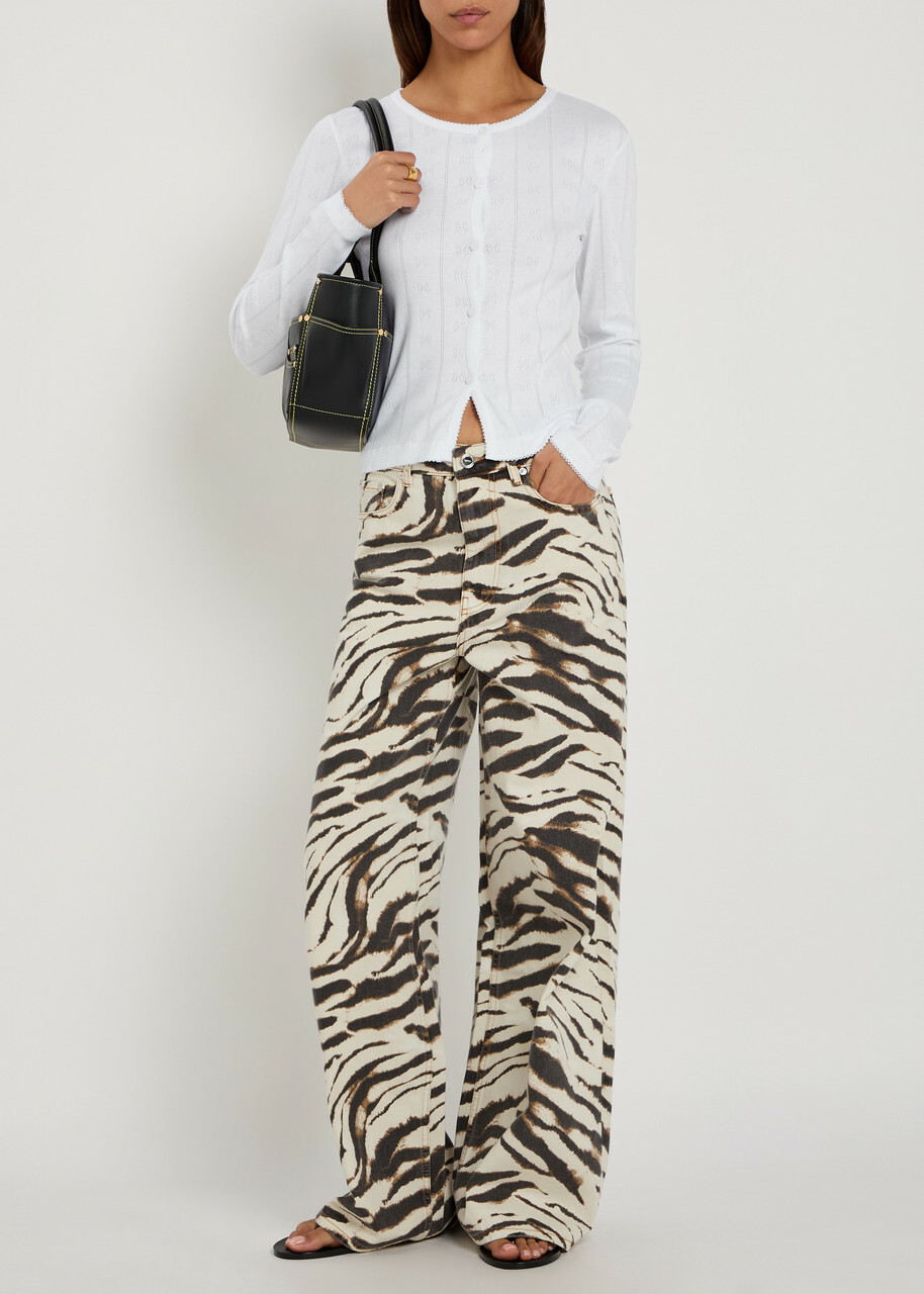 Ganni Pointelle Cotton top White