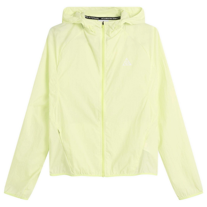 Photo: Nike Women's ACG Trail Repel Jacket in Lt Lemon Twist/Peat Moss/Summit White