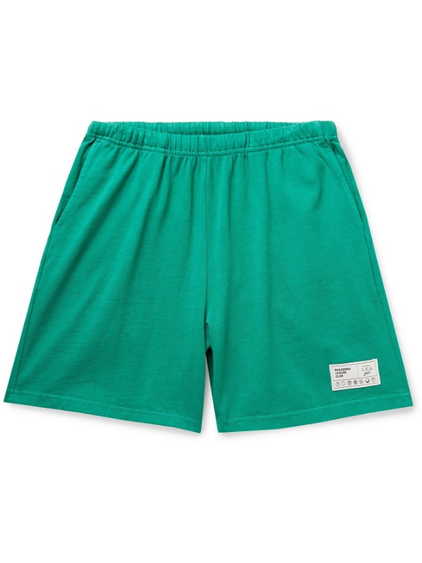 Photo: PASADENA LEISURE CLUB - Leisure Logo-Appliquéd Cotton-Jersey Shorts - Green - M