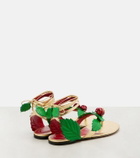 Valentino Garavani Cherryfic metallic leather thong sandals