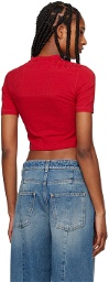 Balmain Red Jacquard T-Shirt