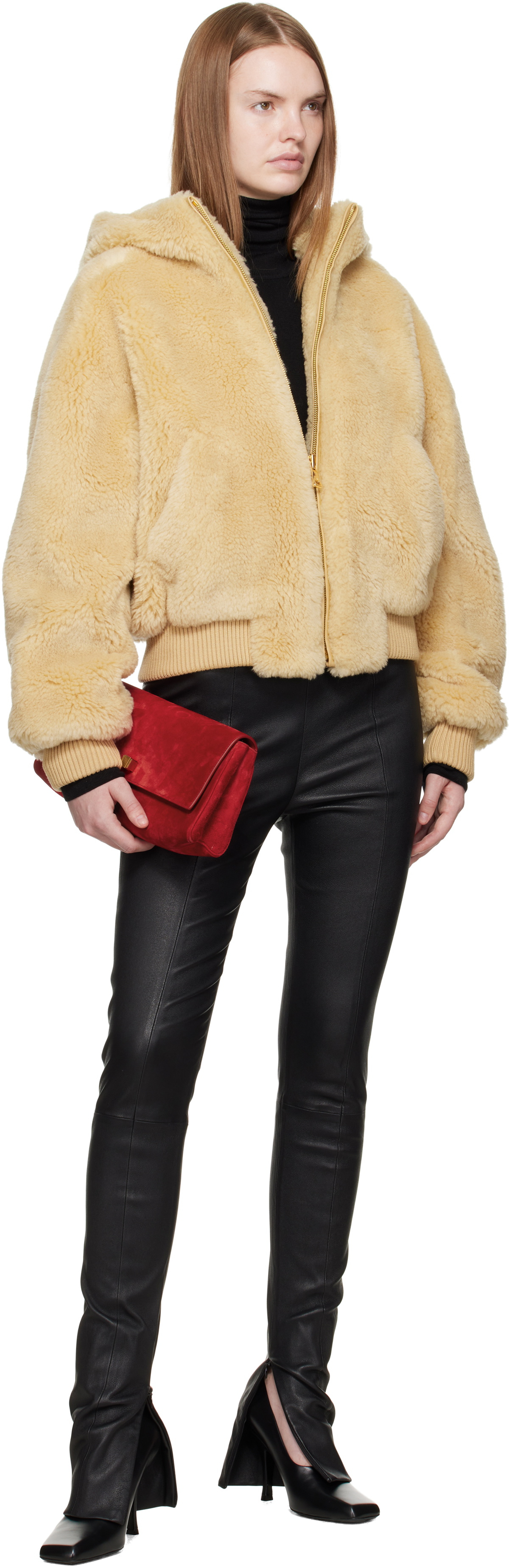 R2W Beige Fatima Wool Teddy Jacket