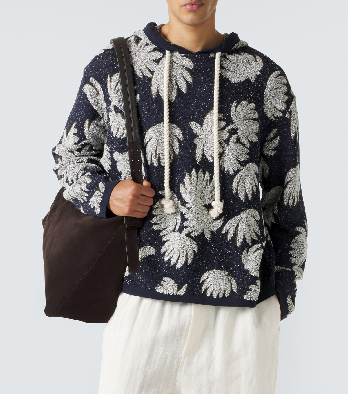 Commas Jacquard terry hoodie