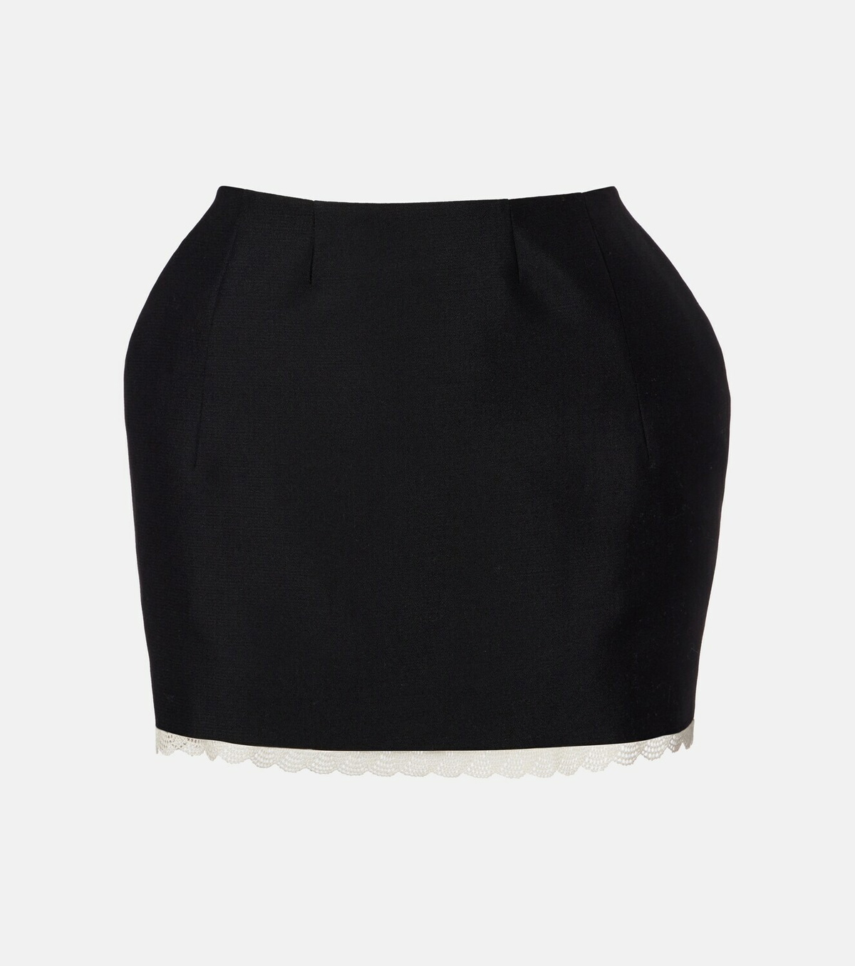 Magda Butrym Lace-trimmed wool and mohair miniskirt
