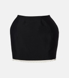 Magda Butrym Lace-trimmed wool and mohair miniskirt