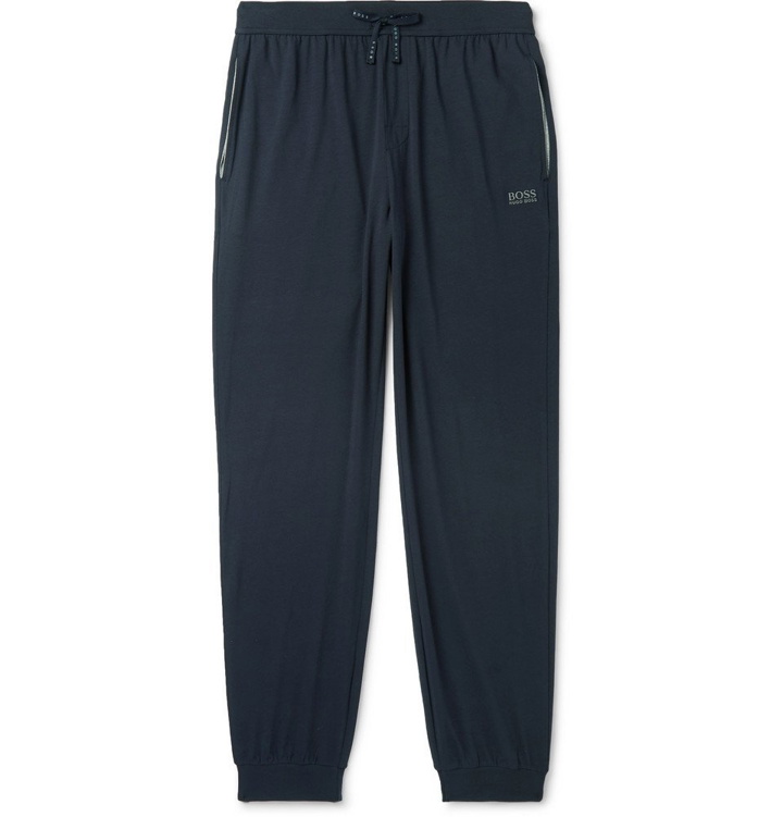 Photo: Hugo Boss - Tapered Stretch-Cotton Jersey Sweatpants - Men - Blue
