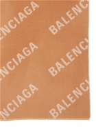 BALENCIAGA All Over Logo Wool Scarf