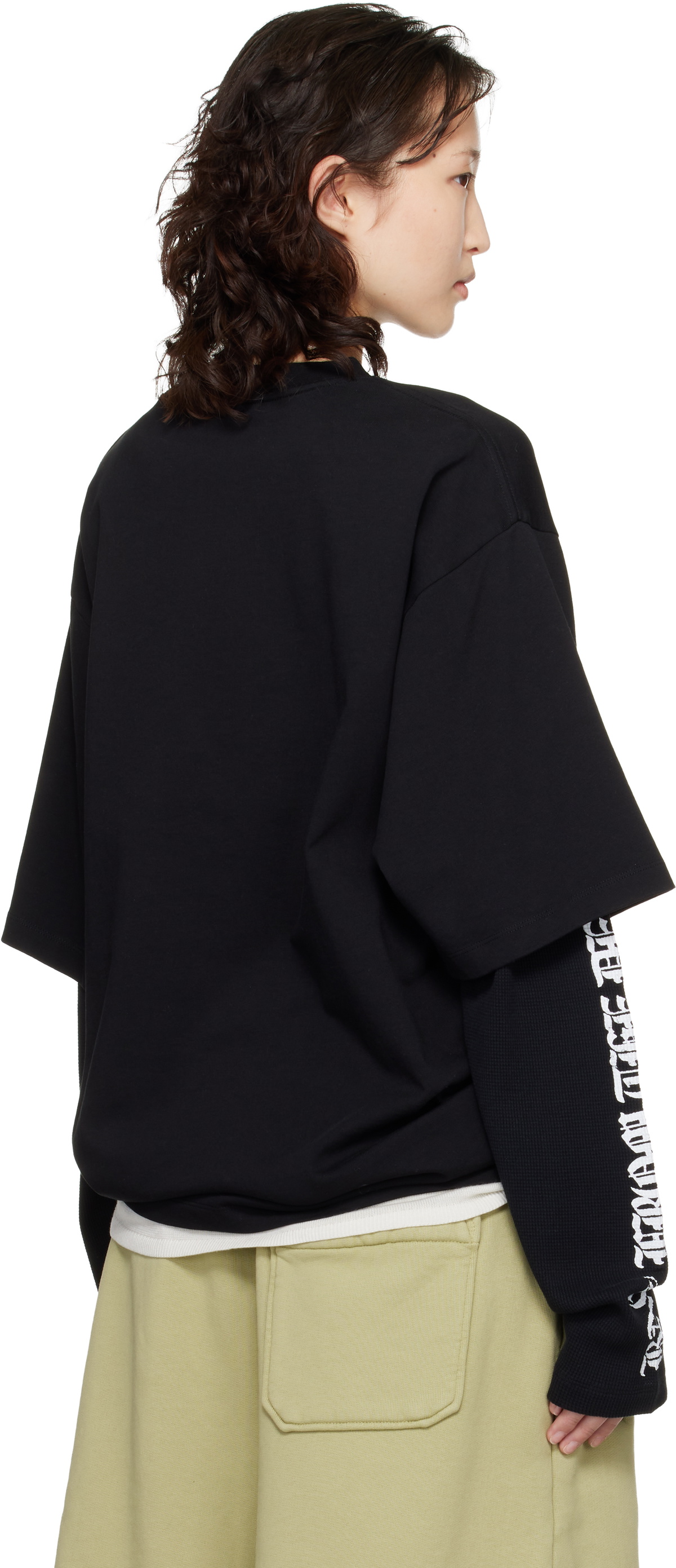 LU'U DAN Black Double Deck T-shirt