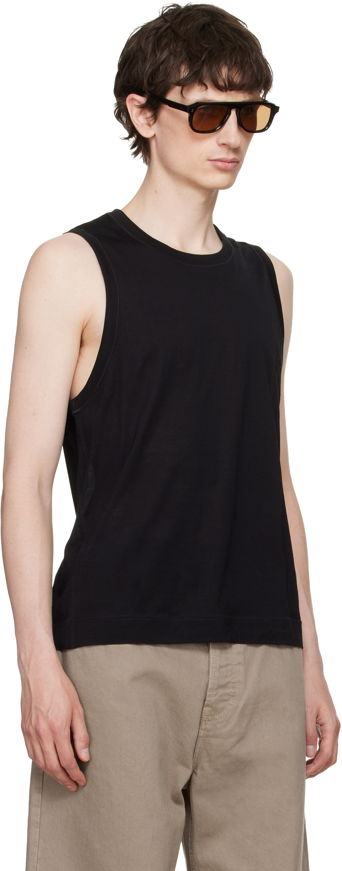 AMI Paris Black 'Ami de Coeur' Classic Fit Tank Top