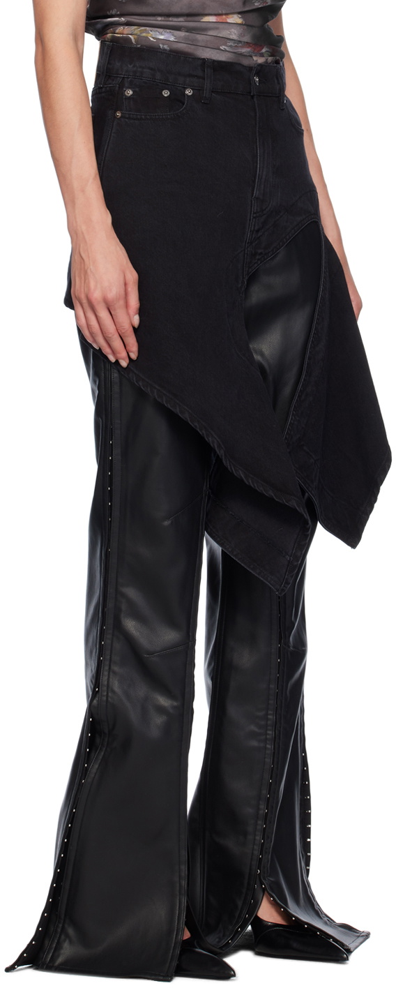 Y/Project Black Cutout Denim Miniskirt