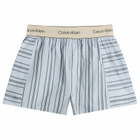 Calvin Klein Women's Cotton Poplin Sleep Short in Majorca Stripe Breezy Blue