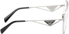 Prada Eyewear Silver Aviator Glasses