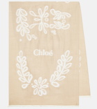 Chloé Broderie anglaise wool and silk scarf