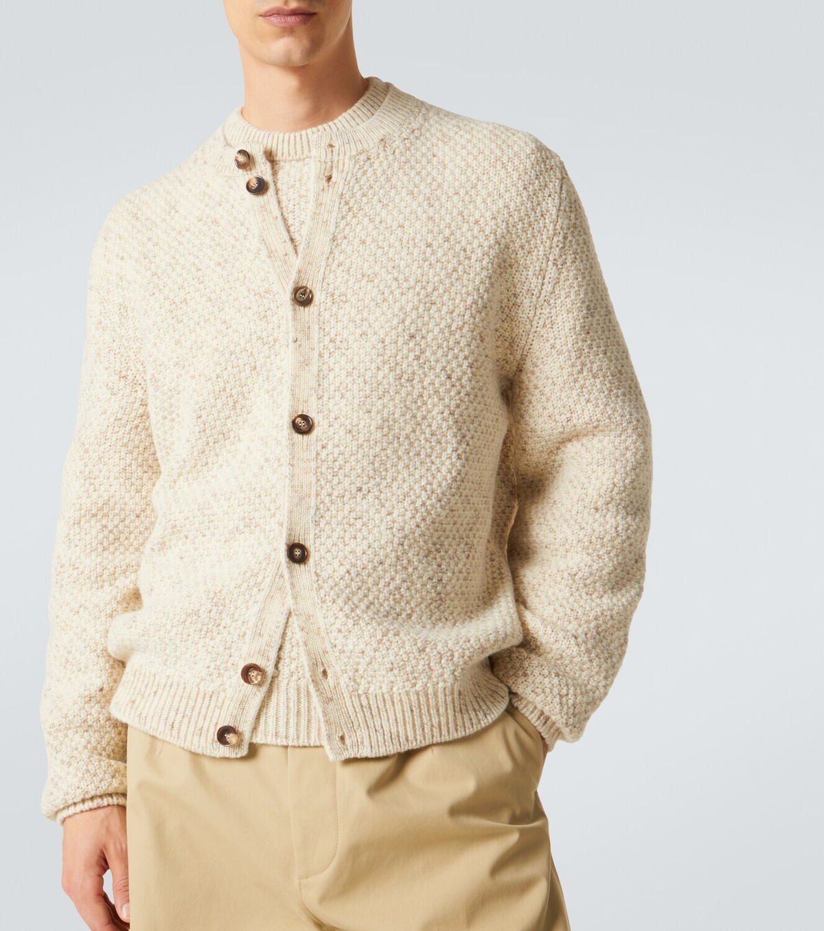 Loro Piana Ash wool and cashmere-blend cardigan Loro Piana