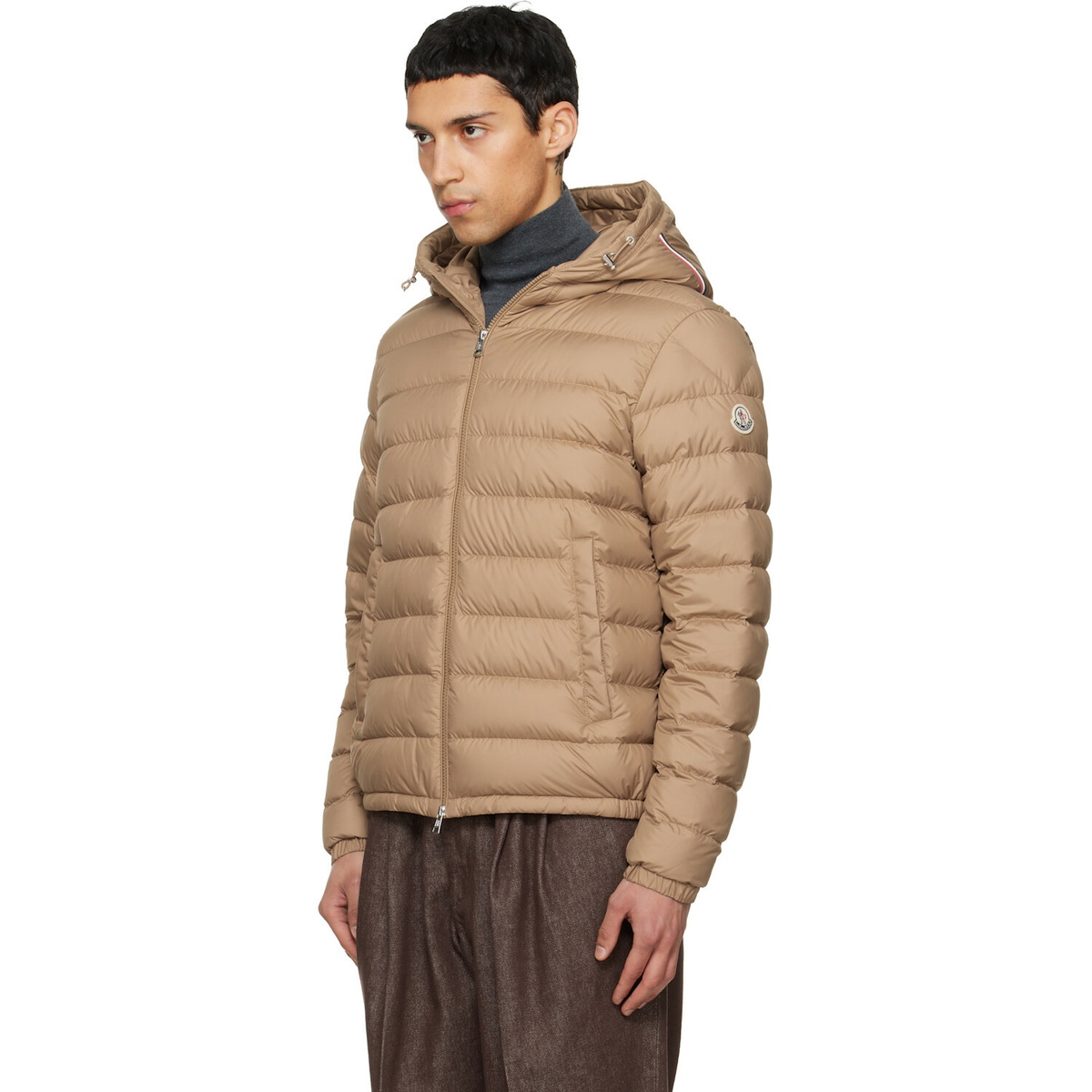 Moncler Beige Vermeille Hooded Short Down Jacket