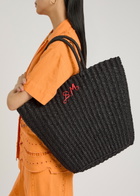 Damson Madder Logo Straw Tote bag - Navy - One Size