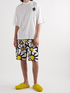 Marni - Euphoria Straight-Leg Pleated Floral-Print Cotton-Poplin Bermuda Shorts - Black