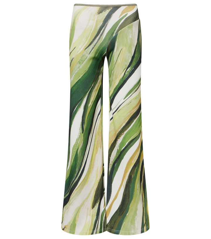 Photo: Christopher Esber Printed ribbed-knit jersey wide-leg pants