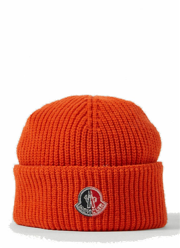 Photo: Logo Patch Beanie Hat in Orange
