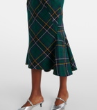 McQueen Tartan wool midi skirt