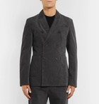 Mr P. - Dark-Grey Slim-Fit Double-Breasted Cotton-Corduroy Blazer - Men - Dark gray