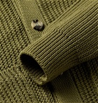 Brioni - Shawl-Collar Ribbed Cotton Cardigan - Green