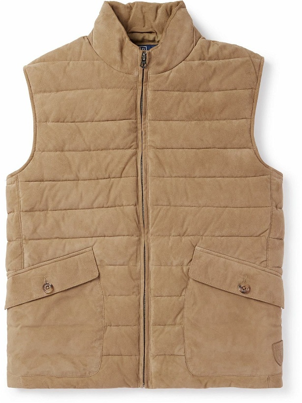 Photo: Polo Ralph Lauren - Padded Quilted Suede Gilet - Brown