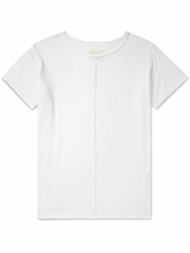 Photo: Greg Lauren - Panelled Cotton-Jersey T-Shirt - White
