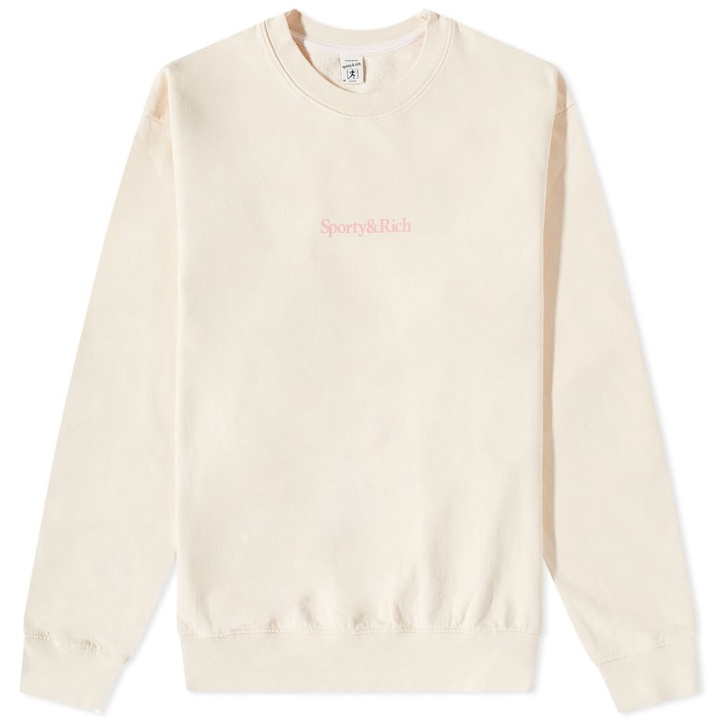 Photo: Sporty & Rich New Health Crew Sweat in Cream/Rose